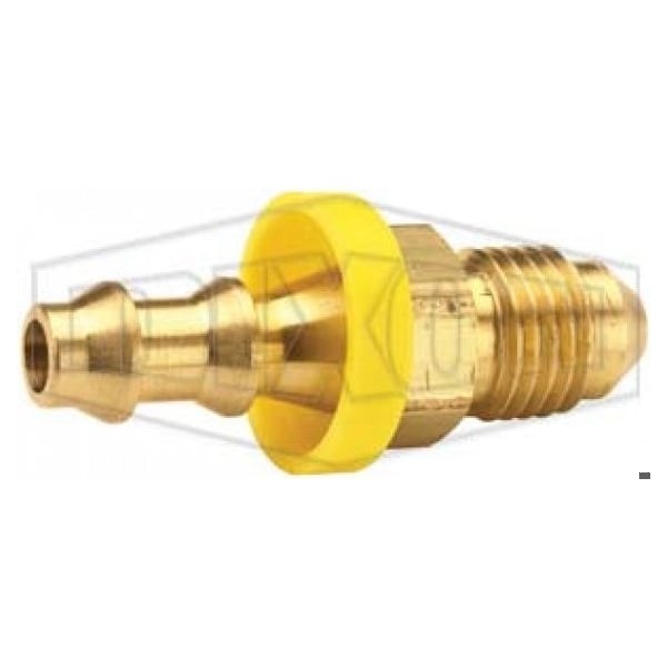 Hose Barb, 1-1/16-12 x 3/4 in Nominal, MUNF x Hose Barb, Brass, Domestic